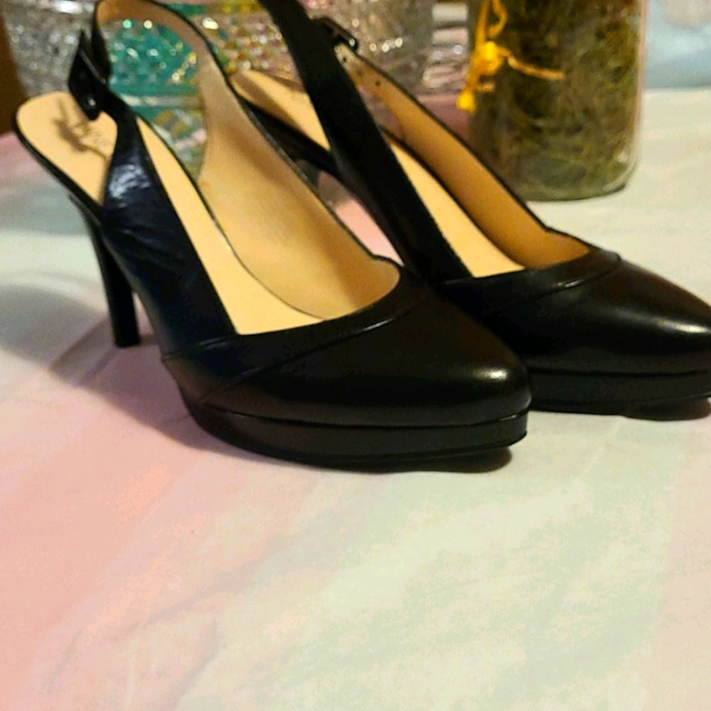 Black slingback dress shoes